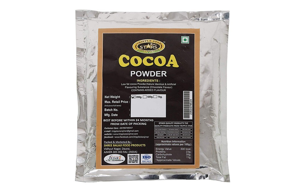 Tripple Star Cocoa Powder    Pack  200 grams